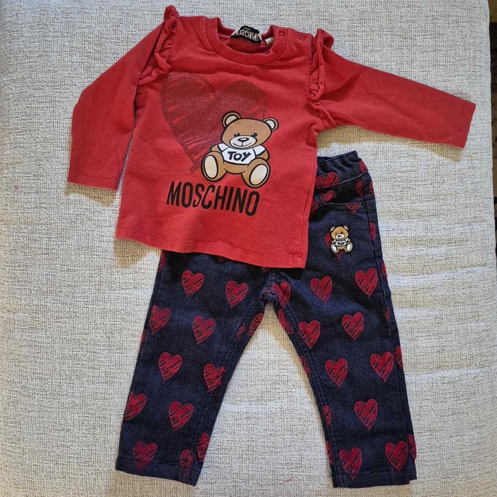 Moschino BABY Red and Blue Baby Outfit